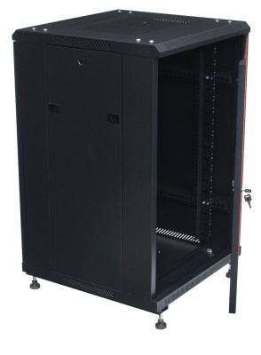 изображениеC2560100BWTWOF | Шкаф телекоммуникационный напольный 25U 19" серверный 600х1000 черный, дверь стекло